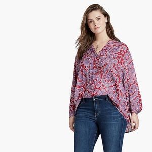 Lucky Brand Textured Paisley Top